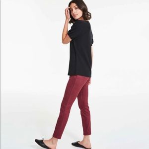 High-Waisted VINTAGE DANIER Maroon Suede Cigarette Pants